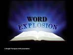 Word Explosion – Power of the Word
